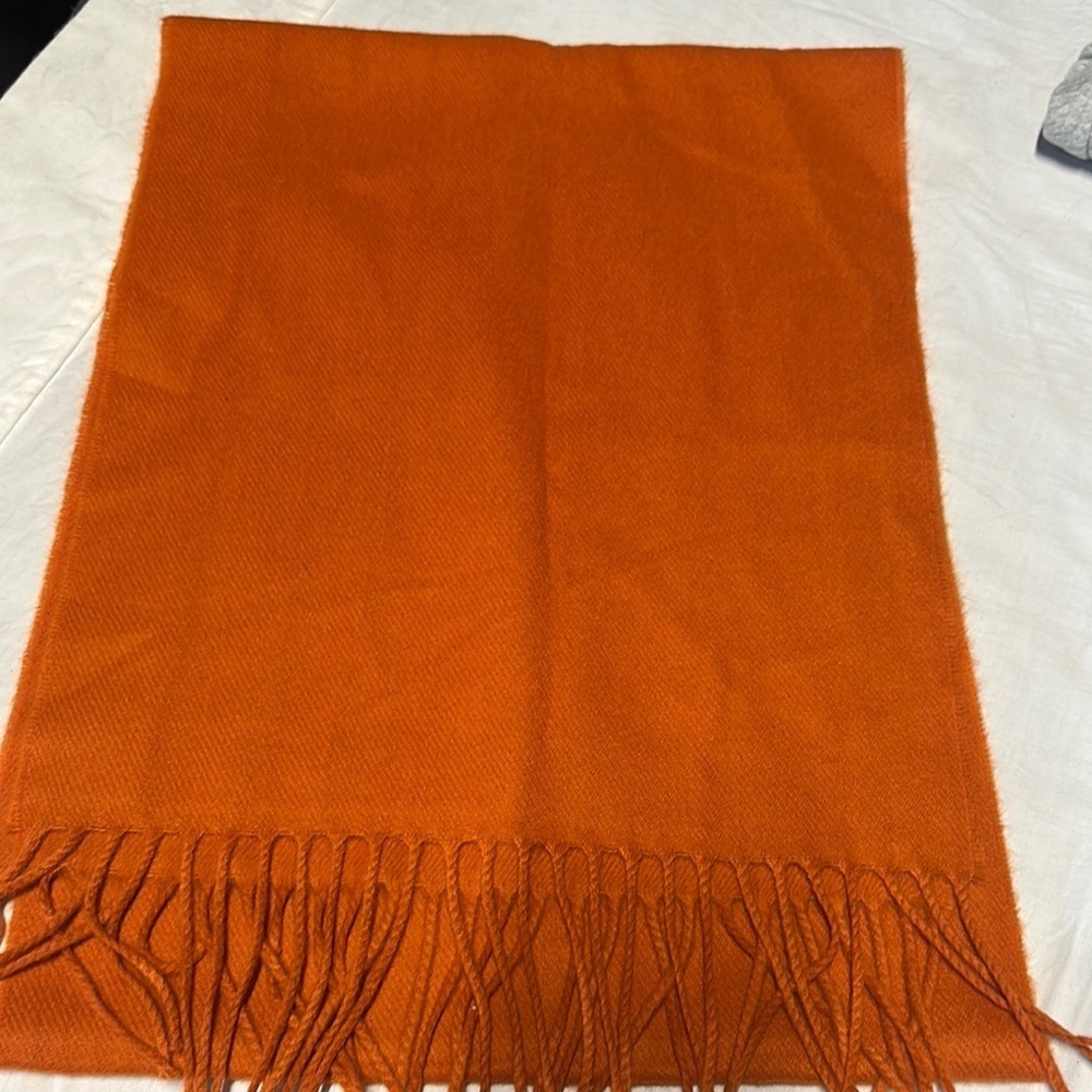 Orange Fringe Scarf